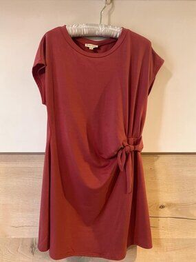 See You Monday Side Tie Shift Dress Women's Size Large NWOT Coral Color